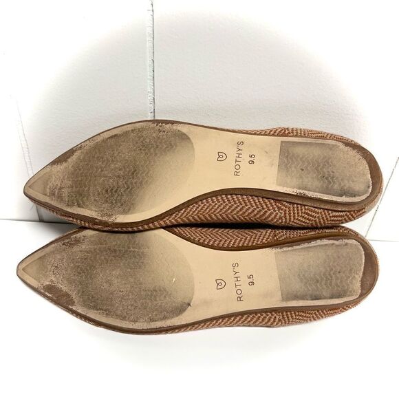 Rothy’s Retired Camel Herringbone The Point Flats Size 9.5 - Picture 11 of 12